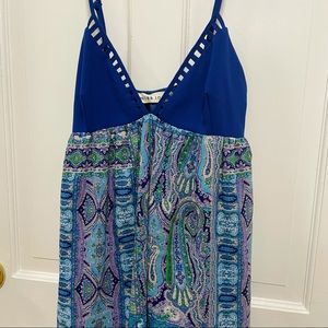 Miss Love 💙 blue turquoise paisley babydoll dress